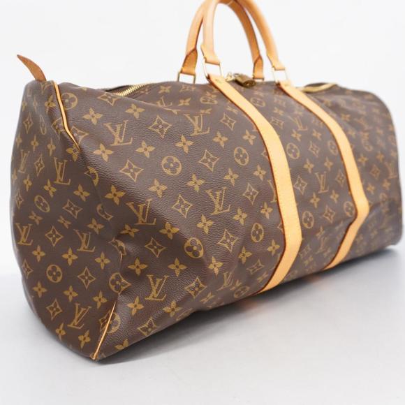 LOUIS VUITTON Boston Bag Monogram Keepall 55 M41424 Brown Men's Women's - Picture 2 of 10